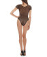 ფოტო #2 პროდუქტის Women's Paradise Floral Short Sleeve Seamless Lingerie Bodysuit