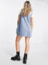 ASOS DESIGN a-line cord pinny dress in blue