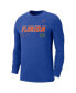 Фото #3 товара Men's Royal Florida Gators Team Practice Performance Long Sleeve T-shirt