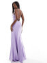 Фото #7 товара True Violet satin one shoulder slip maxi dress in lilac