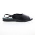 Фото #3 товара David Tate Norma Womens Black Leather Hook & Loop Slingback Sandals Shoes 10