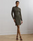 ფოტო #1 პროდუქტის Women's Faux-Leather-Trim Merino Wool Dress