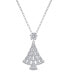 Фото #1 товара Macy's cubic Zirconia Baguette Christmas Tree Pendant Necklace