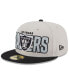 ფოტო #4 პროდუქტის Men's Stone, Black Las Vegas Raiders 2023 NFL Draft On Stage 59FIFTY Fitted Hat