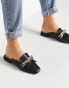 Z_Code_Z Exclusive Avan flat shoes with chain detail in black - BLACK