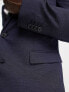 New Look – Strukturierte Anzugjacke mit engem Schnitt in Marineblau