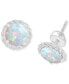 ფოტო #1 პროდუქტის Lab-Grown Opal Rope Frame Screw Back Stud Earrings (1/5 ct. t.w.)