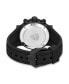 Men's Quartz Black Genuine Leather Silicone Watch 49mm