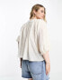 Фото #2 товара ASOS DESIGN Curve textured gauze square neck top with volume sleeve in white