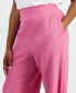 Petite High Rise Textured Wide Leg Pants, Created for Macy's