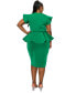 ფოტო #3 პროდუქტის Plus Size Onyx Neoprene Peplum Dress