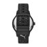 PUMA Men Reset V1 Nylon Watch, Color: Black/Black (Model: P5058)