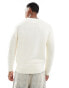 Фото #3 товара ONLY & SONS crew neck textured jumper in cream