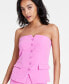 Фото #3 товара Women's Strapless Button-Front Top, Created for Macy's