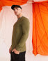 ASOS DESIGN muscle sweatshirt in khaki Бело-зеленый, 2XS - Chest 34 - фото #1