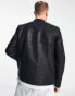 Only & Sons faux leather racer jacket in black