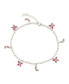 Фото #1 товара Silver-Tone or Gold-Tone Pink Cubic Zirconia Butterfly Charm Caria Anklet