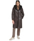 ფოტო #1 პროდუქტის Women's Hooded Faux-Shearling Trim Coat