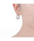 Фото #2 товара Sterling Silver with Cubic Zirconia Solitaire Double Trapeze Inside-Out Oblong Hoop Earrings