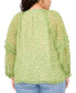 ფოტო #2 პროდუქტის Plus Size Printed Long-Puff-Sleeve Blouse