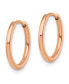 Stainless Steel Polished Rose plated Hinged Hoop Earrings