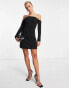 River Island bardot shift mini dress in black