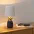 Фото #5 товара Navaris Table Lamp in Pineapple Design – 35 cm High – Decorative Ceramic Lamp for Bedside Table or Side Table – Decorative Lamp with E14 Thread in Silver/Black