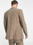 Фото #7 товара Topman super skinny herringbone double breasted suit jacket in brown
