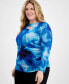 ფოტო #2 პროდუქტის Plus Size Cutout Mesh Top, Created for Macy's