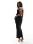 Фото #7 товара ASOS DESIGN strappy off shoulder maxi dress with twist skirt in black