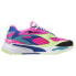 Фото #1 товара Puma RsFast Marble Lace Up Womens Blue, Pink Sneakers Casual Shoes 387045-01