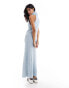 Фото #6 товара ASOS DESIGN boucle sleeveless extreme roll maxi dress in baby blue