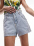 Фото #1 товара Topshop denim elastic waist short in bleach