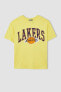 Фото #8 товара Fit Nba Los Angeles Lakers Oversize Fit Bisiklet Yaa Kısa Kollu Tişört