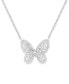 Фото #3 товара Giani Bernini cubic Zirconia Butterfly 18" Pendant Necklace in Sterling Silver, Created for Macy's