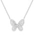 Cubic Zirconia Butterfly 18" Pendant Necklace in Sterling Silver, Created for Macy's