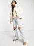 Фото #4 товара Threadbare Babs borg contrast coat in cream