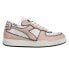 Diadora Mi Basket Row Cut Frame Used Lace Up Mens Pink, White Sneakers Casual S
