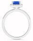 ფოტო #3 პროდუქტის Lab-Grown Sapphire (2 ct. t.w.) and Lab-Grown White Sapphire (1/4 ct. t.w.) Halo Ring in 10K White Gold