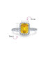 ფოტო #5 პროდუქტის Timeless Classic Cubic Zirconia Art Deco Style 2-5 CTW Halo CZ Statement Princess Rectangle Emerald Cut Engagement Ring For Women Sterling Silver