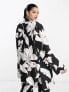 ASOS LUXE Curve co-ord suit jacket in black & white floral print US 18 - фото #7