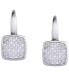 ფოტო #2 პროდუქტის Diamond 1/4 ct. t.w. Square Cushion Leverback Earrings in Sterling Silver