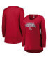 ფოტო #1 პროდუქტის Women's Cardinal Arizona Cardinals Plus Size Measure Distance Scoop Neck Long Sleeve T-shirt
