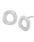 Silver-Tone Open Circle Stud Earrings
