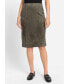 ფოტო #1 პროდუქტის Women's Pull-On Full Suede Skirt