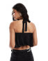 Фото #3 товара ASOS DESIGN satin halter top in black