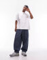 Фото #2 товара Topman wide leg cargo trousers in mid blue