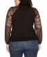 ფოტო #4 პროდუქტის Plus Size Embellished Mixed Media Sweater