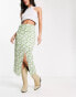 Фото #1 товара Emory Park ruched side split detail midi skirt in green floral