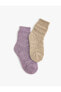 Фото #1 товара 2'li Çorap Seti Dokulu Çok Renkli Yün Karışımlı